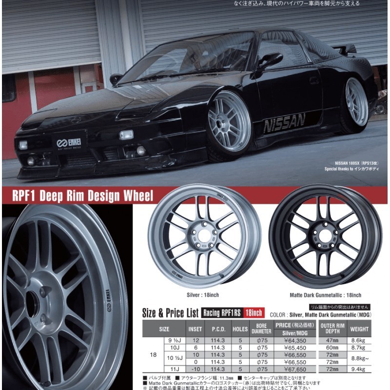 Jante RPF1 RS 18x9.5 +12 5x114.3 Silver (42410)