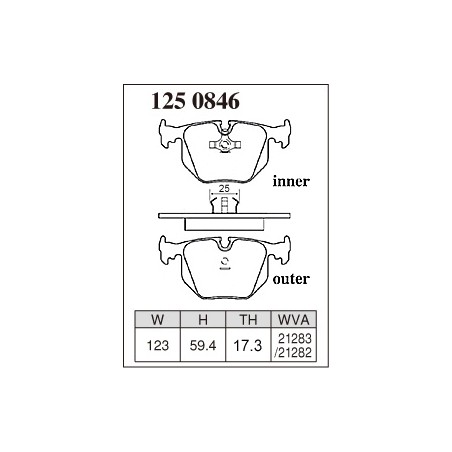 Plaquettes arrieres BMW E31 840 850