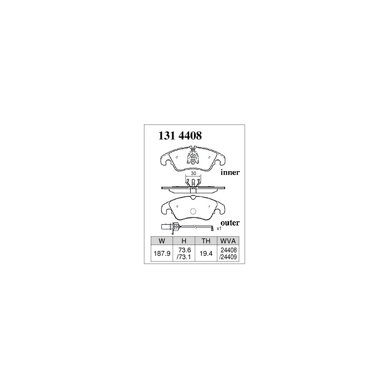 Front brake pads Audi A4 A5 B8, A6 A7 C7 4G8 Q5 8R Dixcel Z