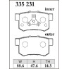 Plaquettes arrieres Dixcel pour Honda Accord, CRV, Odyssey etc