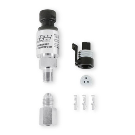 Kit Capteur de Pression de Fluide 10 bar (Huile, Carburant...) AEM en Inox
