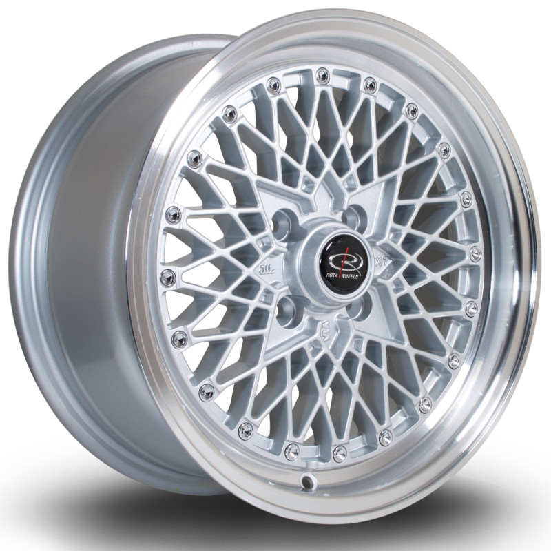 Jante ROTA OS Mesh 15x7 Gris Argenté / Poli