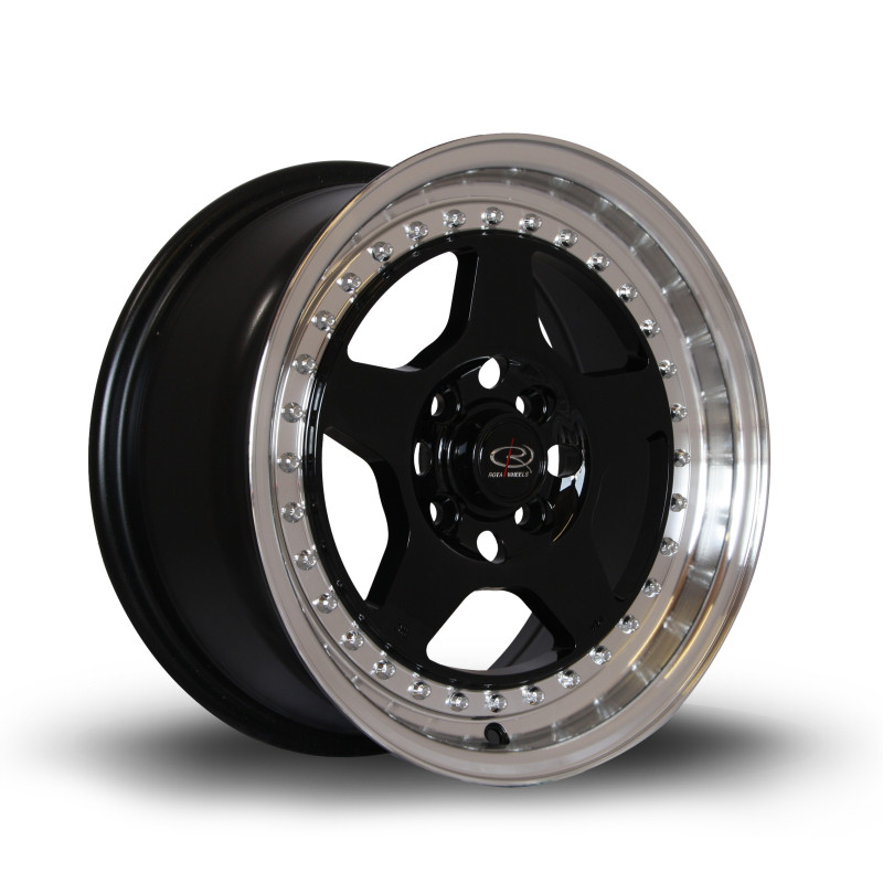 Jante ROTA Kyusha 15x7 Noir / Brillant