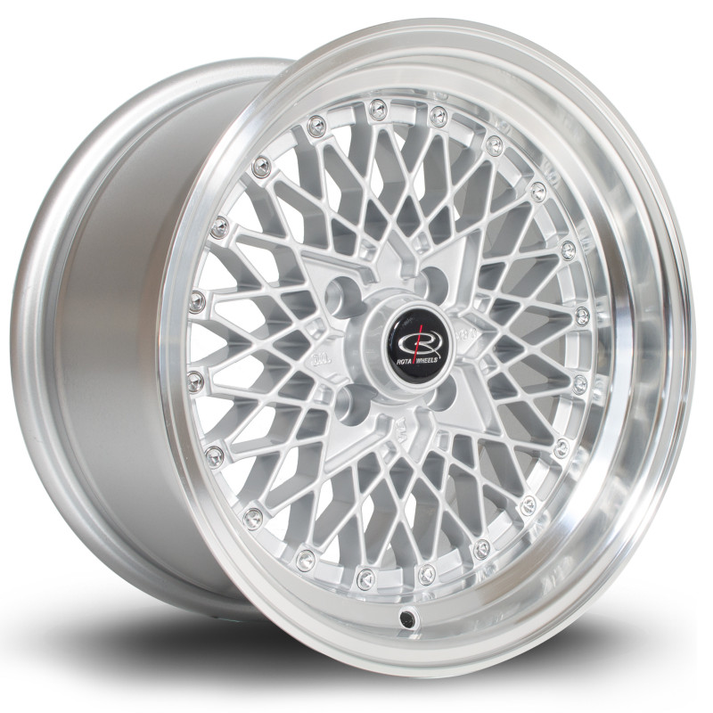 Jante ROTA OS Mesh 15x8 Gris Argenté / Poli