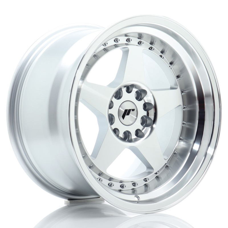Jante Japan Racing JR-6 17x10 Gris Argenté / Poli