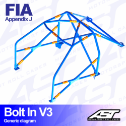 Arceau 6 Points à Boulonner AST Rollcages V3 pour VW Polo 6N - FIA