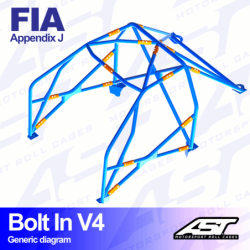 Arceau 6 Points à Boulonner AST Rollcages V4 pour VW Golf 2 - FIA