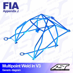 Arceau 10 Points à Souder AST Rollcages V3 pour Peugeot 106 - FIA