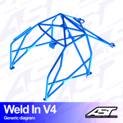 Arceau 8 Points à Souder AST Rollcages V4 pour VW Golf 4 - 3 Portes (4 Motion)