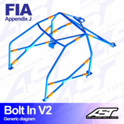 Arceau 8 Points à Boulonner AST Rollcages V3 pour Volvo 144 - FIA