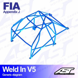 Arceau 8 Points à Souder AST Rollcages V5 pour Citroen C2 - FIA