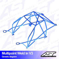 Arceau 10 Points à Souder AST Rollcages V3 pour Nissan 200SX S13