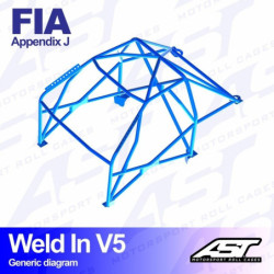 Arceau 8 Points à Souder AST Rollcages V5 pour Peugeot 207 - FIA