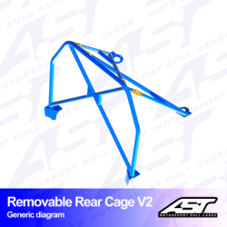 Demi-Arceau à Boulonner AST Rollcages V2 Démontable pour Ford Fiesta MK3 - 3 Portes