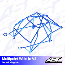 Arceau 10 Points à Souder AST Rollcages V4 pour Audi A3 8V - 4 Portes, Quattro