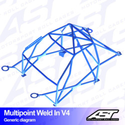 Arceau 10 Points à Souder AST Rollcages V4 pour Audi S3 8L - 3 Portes, Quattro