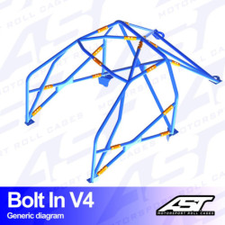 Arceau 6 Points à Boulonner AST Rollcages V4 pour Audi S3 8P - 3 Portes, Quattro - FIA