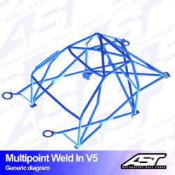 Arceau 10 Points à Souder AST Rollcages V5 pour Audi A3 8L - 3 Portes, Traction