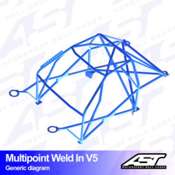 Arceau 10 Points à Souder AST Rollcages V5 pour Audi A3 8V - 4 Portes, Quattro