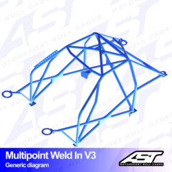 Arceau 10 Points à Souder AST Rollcages V3 pour BMW E34 Touring, Propulsion