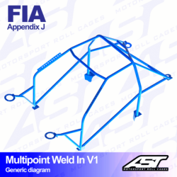 Arceau 10 Points à Souder AST Rollcages V1 pour Ford Fiesta MK3 - 3 Portes - FIA