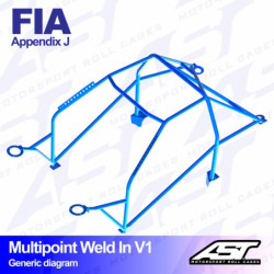 Arceau 10 Points à Souder AST Rollcages V1 pour Renault Clio 2 - FIA