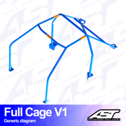Arceau 6 Points à Boulonner AST Rollcages V1 Démontable pour Renault Mégane 1