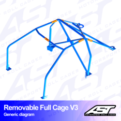 Arceau 6 Points à Boulonner AST Rollcages V3 pour Opel Calibra Coupé, Traction