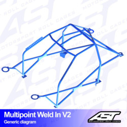 Arceau 10 Points à Souder AST Rollcages V2 pour BMW E34 Berline, Propulsion