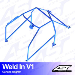 Arceau 8 Points à Souder AST Rollcages V1 pour Honda Civic EK 4 Portes Ferio