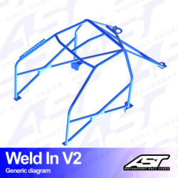 Arceau 8 Points à Souder AST Rollcages V2 pour Audi A3 8L - 3 Portes, Traction