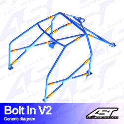 Arceau 6 Points à Boulonner AST Rollcages V2 pour Honda Civic EJ8 Coupé 2 Portes - FIA
