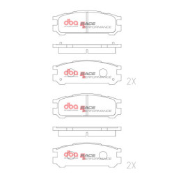 Subaru Impreza Plaquettes de frein DBA Race Performance Arrière 2000 2002 DB1186RP