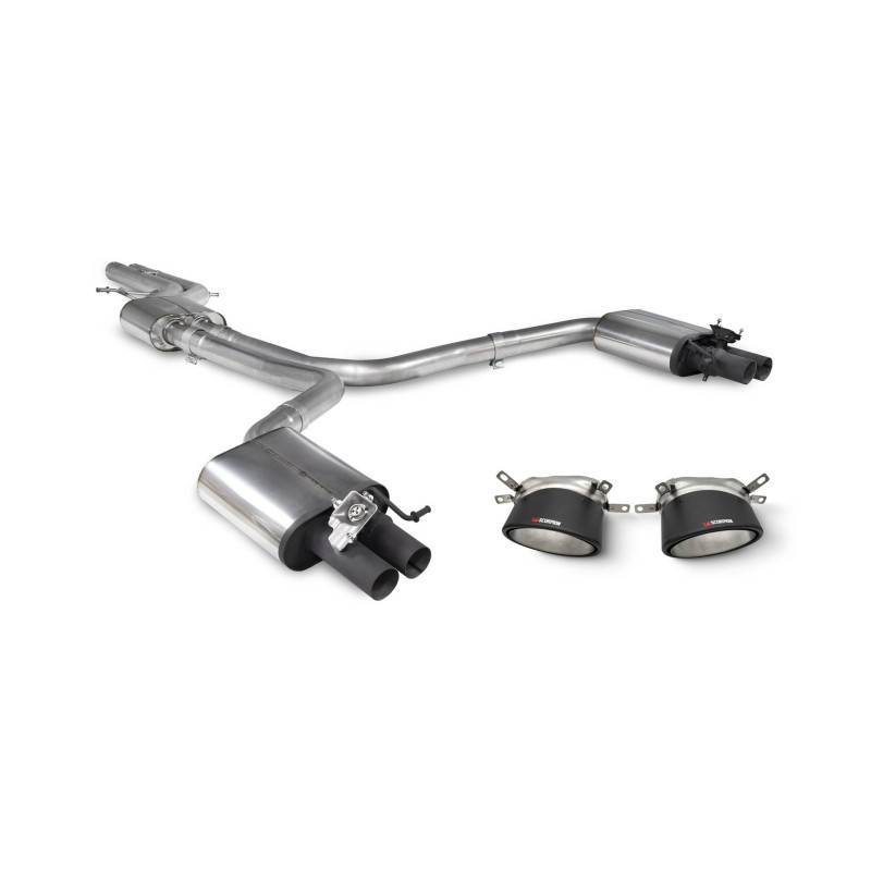 Demi ligne sans intermédiaire & embouts Scorpion pour Audi RS6 Avant C7