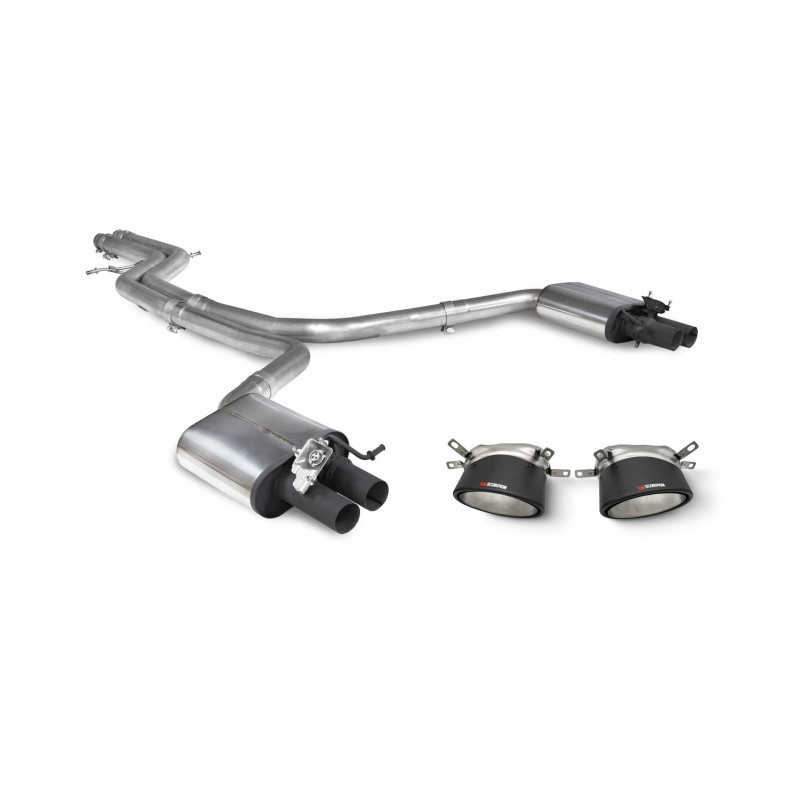 Demi ligne sans intermédiaire & embouts Scorpion pour Audi RS6 Avant C7