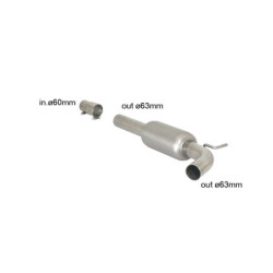 Silencieux intermédiaire Ragazzon pour VOLKSWAGEN Polo IX (6R) (09/2009 Aujourd'hui)