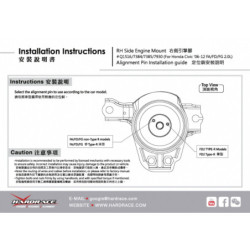 Civic 8th Honda Right Side Support moteur Hardrace