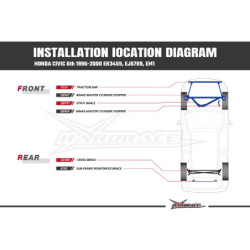 Civic 6th Honda Rear Cross Brace Hardrace