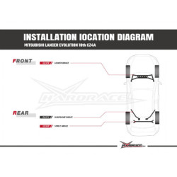 Lancer evolution 10th CZ4A Mitsubishi Rear Strut Brace Hardrace