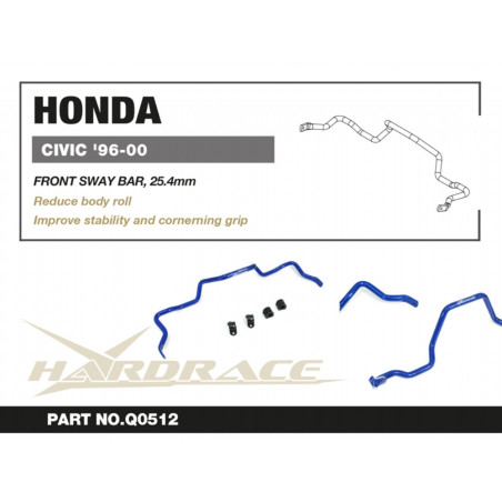 Civic 6th Honda Barre antiroulis avant Hardrace
