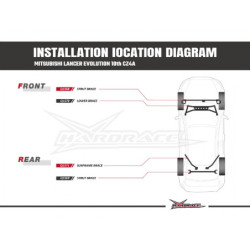 Lancer evolution 10th CZ4A Mitsubishi Front Strut Brace Hardrace
