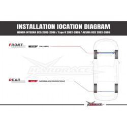 Integra DC5 2002-2006 Honda Front Strut Brace Hardrace