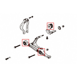 Civic 6th Honda Bras inférieur avant silentbloc Hardrace