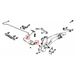 Civic 4th Honda Bras inférieur arrière silentbloc Hardrace