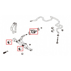 Civic 5th Honda Bras inférieur avant silentbloc Hardrace
