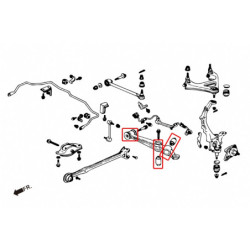  BB1 2 3 4 Honda Bras inférieur arrière silentbloc Hardrace