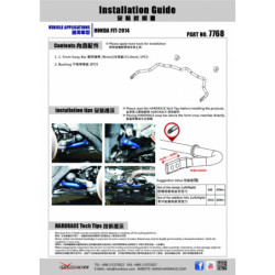 Fit jazz 3rd Honda Barre antiroulis avant Hardrace