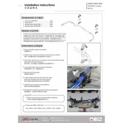 GOLF MK5, A5, Typ 1K 2004-2008 Volkswagen Barre antiroulis avant Hardrace