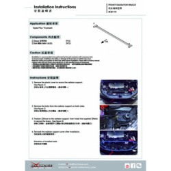 Prius 4th XW50 2015–2022 Toyota Front Radiator Brace Hardrace