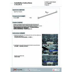 Prius 4th XW50 2015–2022 Toyota Front Lower Brace Hardrace